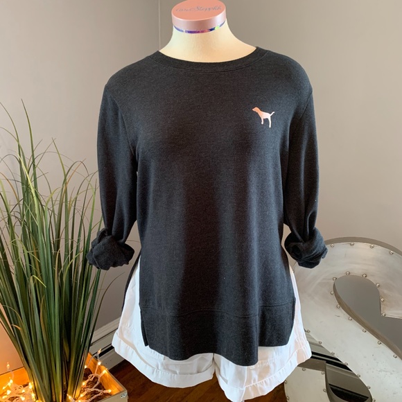 PINK Victoria's Secret Tops - Pink Victoria's Secret Grey Top - Size M